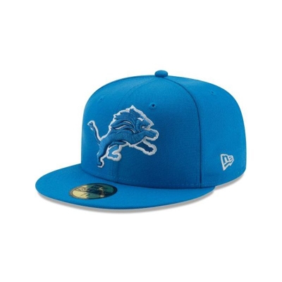 Blue Detroit Lions Hat - New Era NFL Basic 59FIFTY Fitted Caps USA9712684